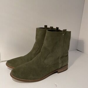 Indigo Olive Suede Ankle Boots